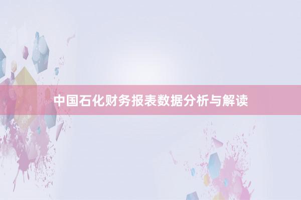 中国石化财务报表数据分析与解读