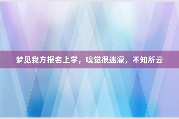 梦见我方报名上学，嗅觉很迷濛，不知所云